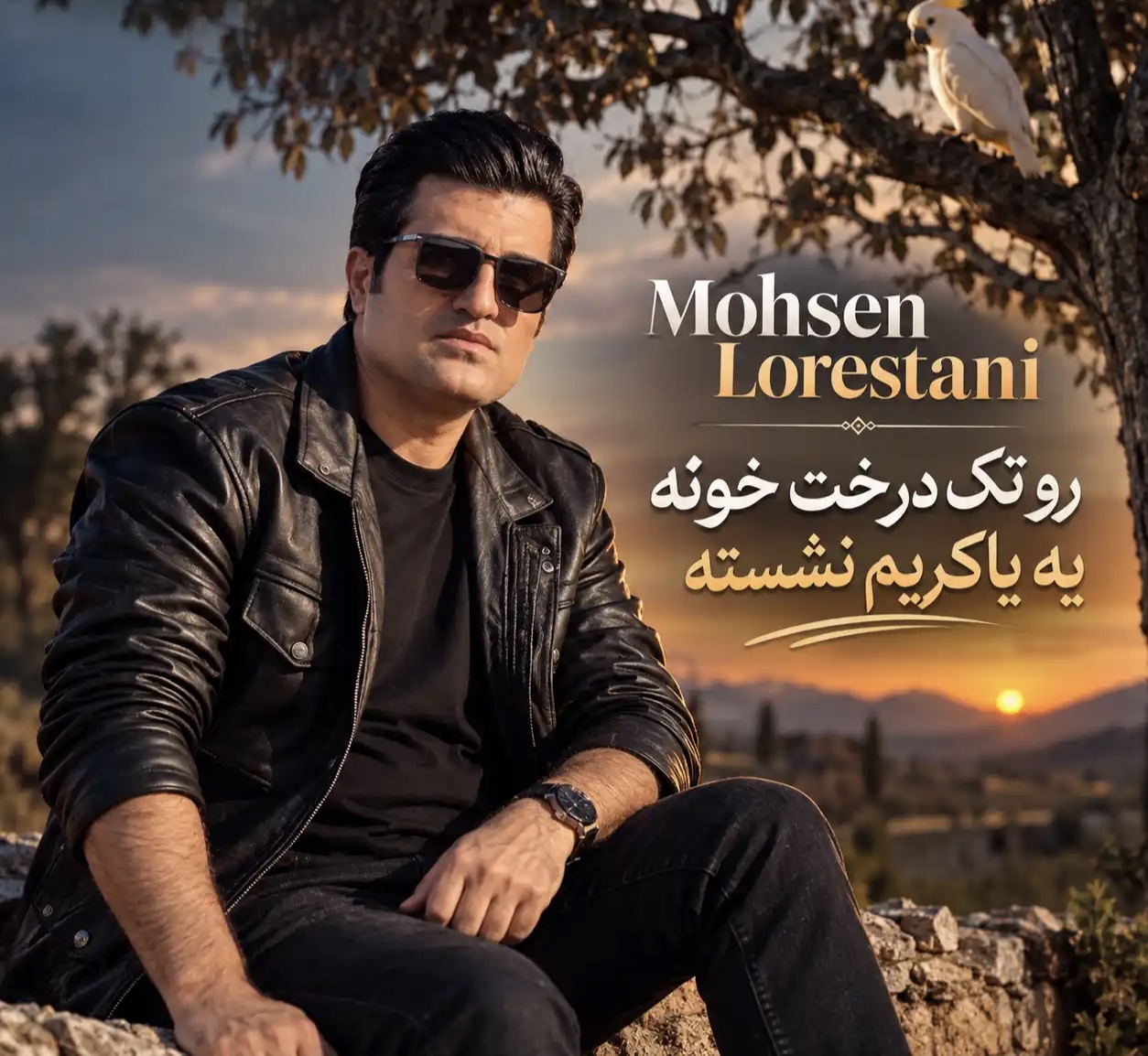 رو تک درخت خونه یه یاکریم نشسته